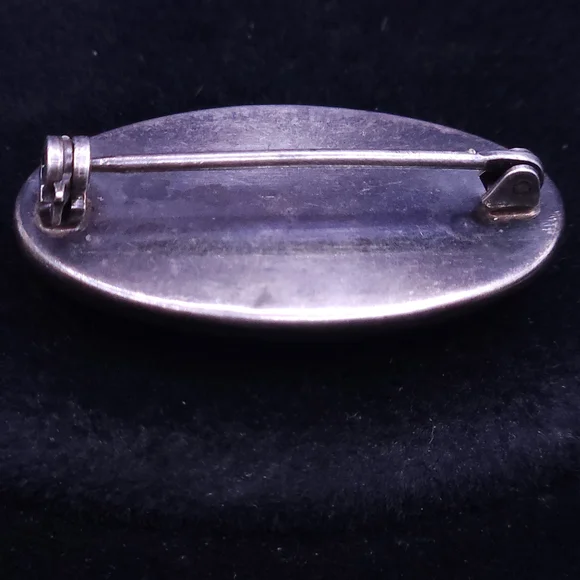 vintage sterling silver blue glass star brooch pin. - Picture 5 of 6